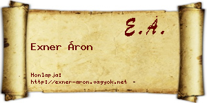 Exner Áron névjegykártya